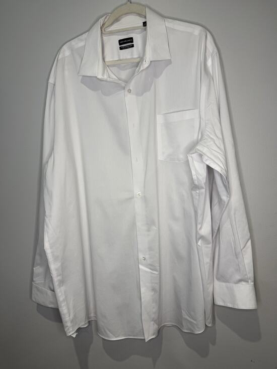 Van Heusen Other - Van Heusen Stretch White Solid Button Up Dress Shirt Tall Fit 18.5 35/36